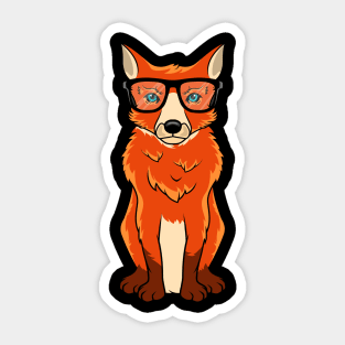 Clever fox with glasses forest sweet gift Sticker